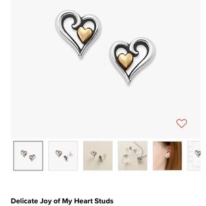 James Avery Delicate Joy of My Heart Studs silver gold